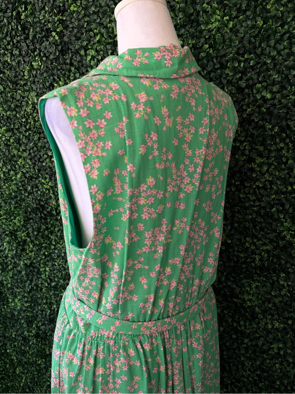Draper James Green Dress with Pink Floral Trim - Picture 9 of 9
